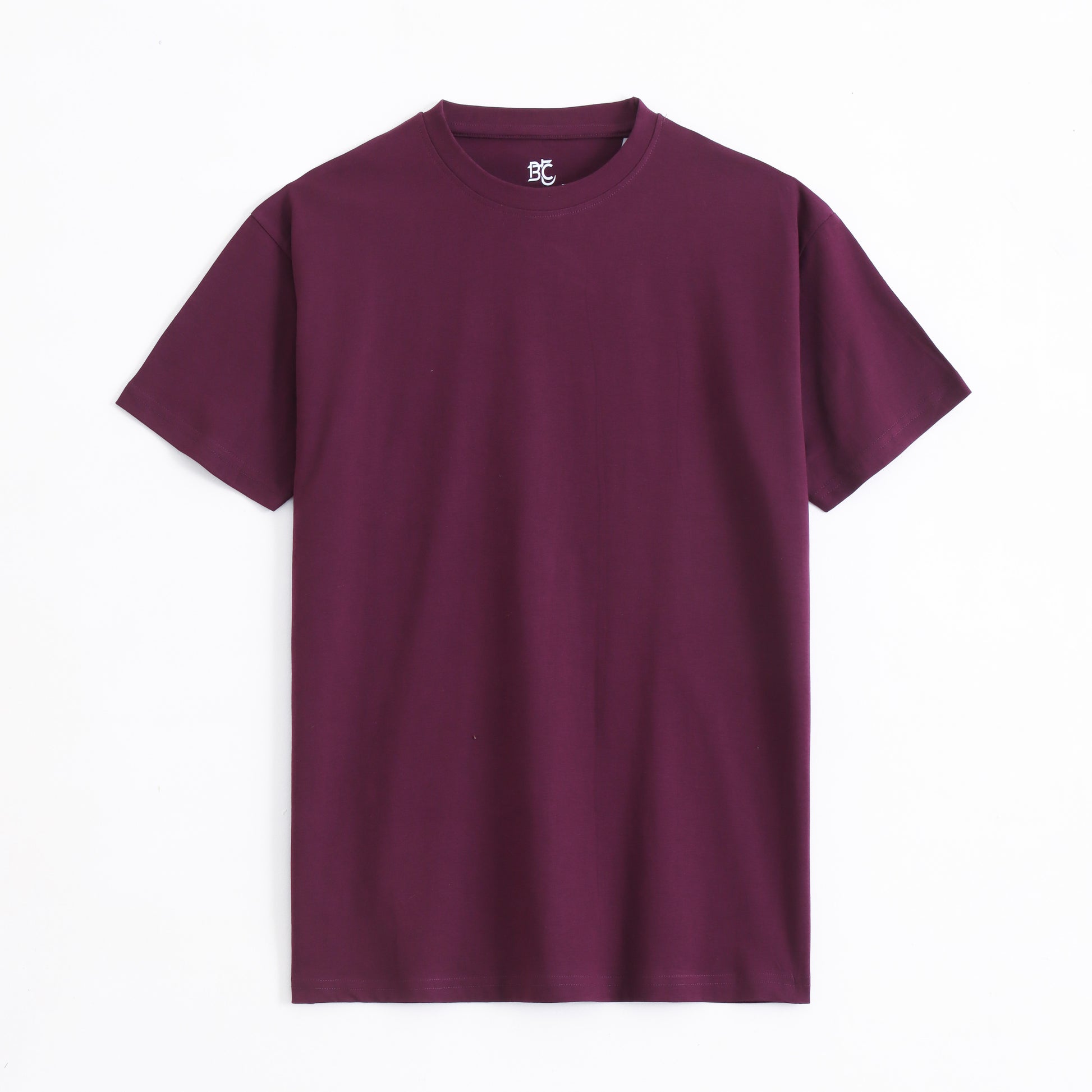 Wine round neck t shirt made from 100% super combed cotton