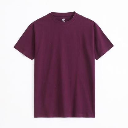 Wine round neck t shirt made from 100% super combed cotton